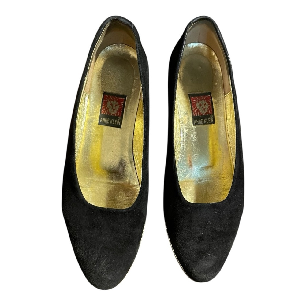 Anne Klein Vintage Black Suede Slip-On Flats | Timeless Classic Chic 7M - Picture 4 of 12